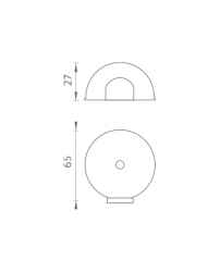 AXA - Zarážka dveří zaoblená - FS65 BS - Černá matná