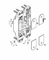 KZ - Skrytý závěs Kubica - K2460 CP - Chrom perla