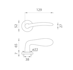 Klika na dveře AS - AMBROSIA - R 7S OLS - Mosaz broušená