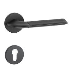 Klika na dveře AS - DETAZIA - R 7S BS - Černá matná / kůže