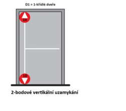 DK - PANIKOVÉ KOVÁNÍ PHA 2000 - 2-bodové zajištění D1/1H-1D Stříbrná