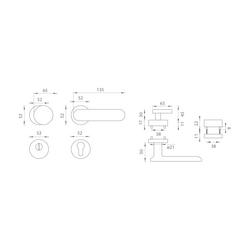 Bezpečnostní kování TI - CUBO/NELA - R BS - Černá matná (153)