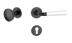 Klika na dveře ASM - MARIGOLD 2 - R 7S BS/WS - Černá matná / bílá matná