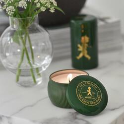 SN - DÁRKOVÝ BOX - Svíčka a zápalky - Borovicový les Zelená lesklá / zlatý lesklý emblém