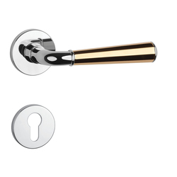 Klika na dveře ASM - MARIGOLD 3 - R 7S OC/OLV/OC - Chrom lesklý / mosaz leštěná lakovaná / chrom lesklý