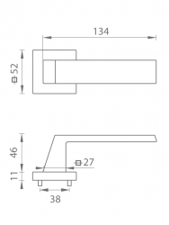 Klika na dveře TI - MAYA - HR 3033Q CP - Chrom perla (18)
