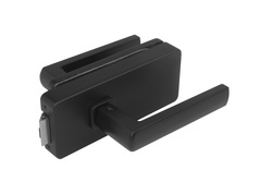 MP - UNIQUE R8 - ZÁMEK na sklo s klikou HOSTA - bez otvoru přední BS - Černá matná