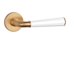 Klika na dveře ASM - MARIGOLD 3 - R 7S OLS/WS/OLS - Mosaz broušená / bílá matná / mosaz broušená