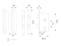 JNF - Panikový zámek IN.20.601.R - oválný BN - Broušená nerez