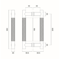 Madlo na dveře SH - MADLO 1770 pár BS - Černá matná
