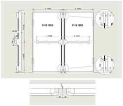 DK - PANIKOVÉ KOVÁNÍ PHB 1202/1202 - 4-bodové zajištění D2/2H-2D BN - Broušená nerez