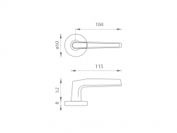 Klika na dveře GI - LUCIA - R F2 - Šampaň elox