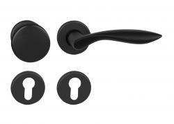 Klika na dveře BA - CLAUDIA - R BS - Černá matná