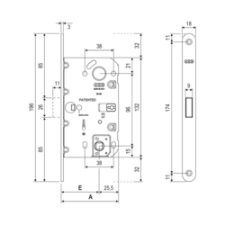 AGB - Set na otočné dveře WAVE - HR WC BS - Černá matná