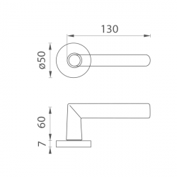 Klika na dveře BA - NEVADA - R BS - Černá matná