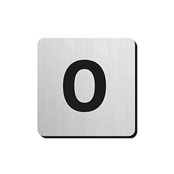 JNF - Domovní číslice "0" IN.34.300 - 75 mm - nalepovací BN - Broušená nerez