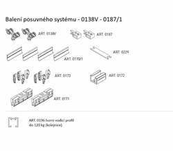 SC - POSUVNÝ SYSTÉM SERIES 100 SILENT GLASS 120 KG s krytem na profil STM - Stříbrná matná