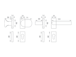Zpevněné kování WA - FELIX - UR Černá strukturovaná (RAL 9005)
