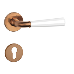 Klika na dveře ASM - MARIGOLD 2 - R 7S CUM/WS - Měď matná / bílá matná