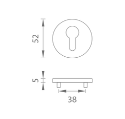 Rozeta ke klice AS - ROZETA - R 5S OC - Chrom lesklý