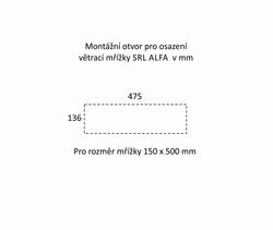 SRL - ALFA větrací mřížka šířka 150 x 500 mm F9 - Nerez elox