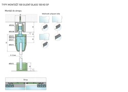 SC - POSUVNÝ SYSTÉM SERIES 100 SILENT GLASS S 100 KG SP STM - Stříbrná matná