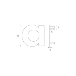 LR - Domovní písmeno &quot;a&quot; - 60 mm BN - Broušená nerez