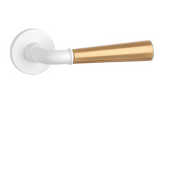 Klika na dveře ASM - MARIGOLD 3 - R 7S WS/OLS/WS - Bílá matná / mosaz broušená / bílá matná