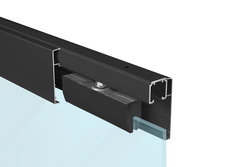 SC - POSUVNÝ SYSTÉM SERIES 100 SILENT GLASS 120 KG s oboustranným krytem na profil BS - Černá matná
