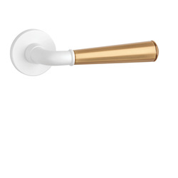 Klika na dveře ASM - MARIGOLD 2 - R 7S WS/OLS - Bílá matná / mosaz broušená