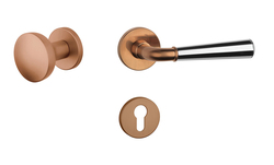 Klika na dveře ASM - MARIGOLD 2 - R 7S CUM/OC - Měď matná / chrom lesklý