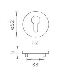 Rozeta ke klice TI - ROZETA - R 5S BN - Broušená nerez (16)