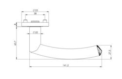 Klika na dveře GK - CRYSTAL - R BN - Broušená nerez (71)