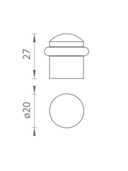 TI - Zarážka dveří oválná - 115 T - Titan (141)