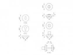 Rozeta ke klice FO - ROZETA - R OLV - Mosaz leštěná lakovaná