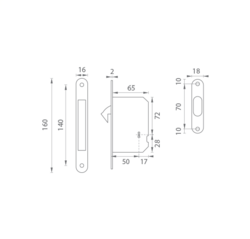 ATZ - Zámek na posuvné dveře 1175 BB BS - Černá matná