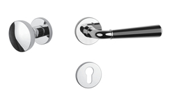 Klika na dveře ASM - MARIGOLD 3 - R 7S OC/BS/OC - Chrom lesklý / černá matná / chrom lesklý