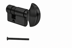 Stavební vložka MPK - Cylindrická vložka s knoflíkem pro kování na sklo BS - Černá matná