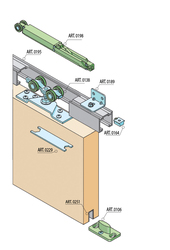 SC - POSUVNÝ SYSTÉM SERIES 100 SILENT S 80 KG SP s krytem na profil STM - Stříbrná matná