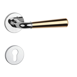 Klika na dveře ASM - MARIGOLD 2 - R 7S OC/OLV - Chrom lesklý / mosaz leštěná lakovaná