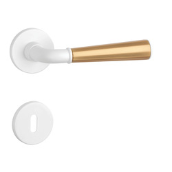 Klika na dveře ASM - MARIGOLD 3 - R 7S WS/OLS/WS - Bílá matná / mosaz broušená / bílá matná