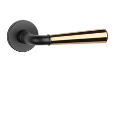 Klika na dveře ASM - MARIGOLD 3 - R 7S BS/OLV/BS - Černá matná / mosaz leštěná lakovaná / černá matná