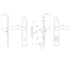 Zpevněné kování MI - LYON/ROMEO PLUS - SO OGS - Bronz česaný matný