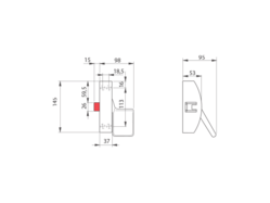 DK - Komponenty panikového kovaní - EXIT PAD F/F na jednokřídlé dveře Stříbrná