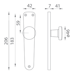 Koule na dveře BA - KOULE NA ŠTÍTU 2200 - B F1 - Stříbrná matná