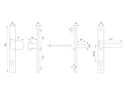 Zpevněné kování WA - FELIX H2 Hnědošedá (RAL 8019)