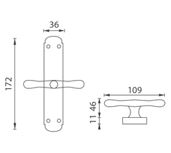 Rozvora na okno NI - ALT WIEN - rozvora OBA - Antik bronz