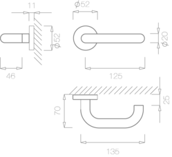 Klika na dveře TI - COSLAN - R AP 2000 T - Titan (141)