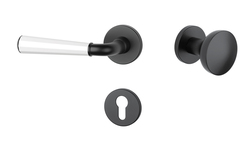 Klika na dveře ASM - MARIGOLD 3 - R 7S BS/WS/BS - Černá matná / bílá matná / černá matná