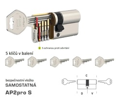 Bezpečnostní vložka DK - AP2pro S NP - Nikl perla
